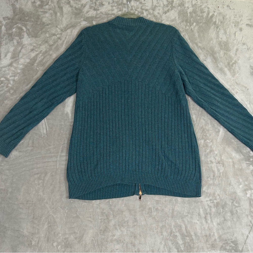J.Jill wool blend double zipper cable knit sweater - Picture 11 of 12